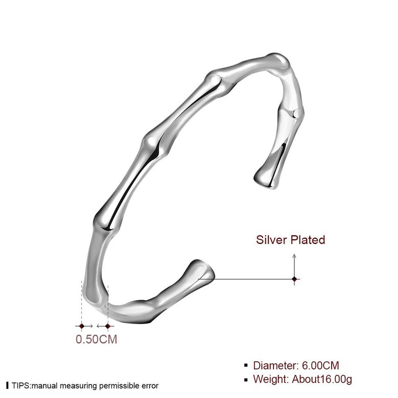 Wholesale Classic Silver Plant Bangle&Cuff TGSPBL078 0