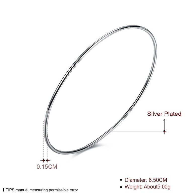 Wholesale Trendy Silver Round Bangle&Cuff TGSPBL089 0