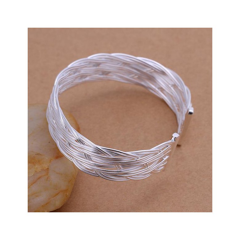 Wholesale Classic Silver Round Bangle&Cuff TGSPBL092 0