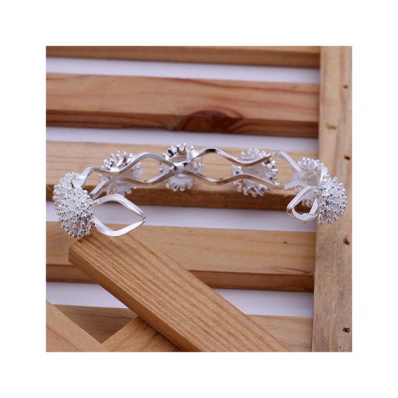 Wholesale Trendy Silver Plant Bangle&Cuff TGSPBL094 0