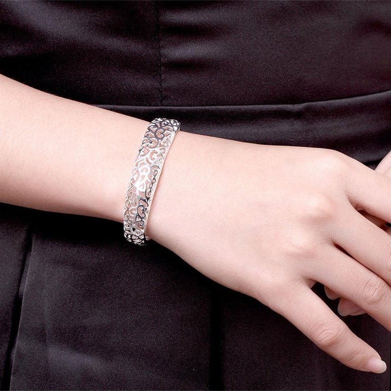 Wholesale Classic Silver Figure Bangle&Cuff TGSPBL095 4