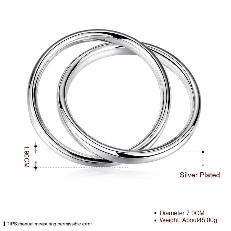 Wholesale Trendy Silver Round Bangle&Cuff TGSPBL098 0