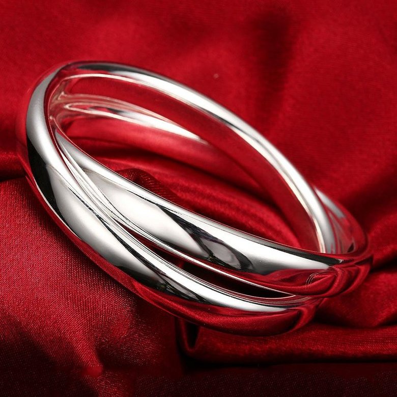 Wholesale Trendy Silver Round Bangle&Cuff TGSPBL098 2