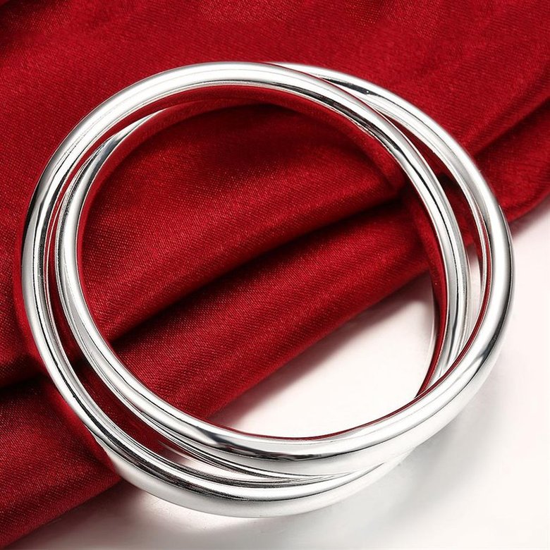 Wholesale Trendy Silver Round Bangle&Cuff TGSPBL098 3