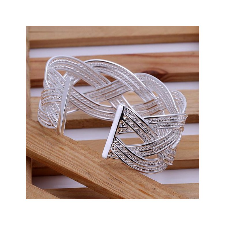 Wholesale Classic Silver Plant Bangle&Cuff TGSPBL099 0