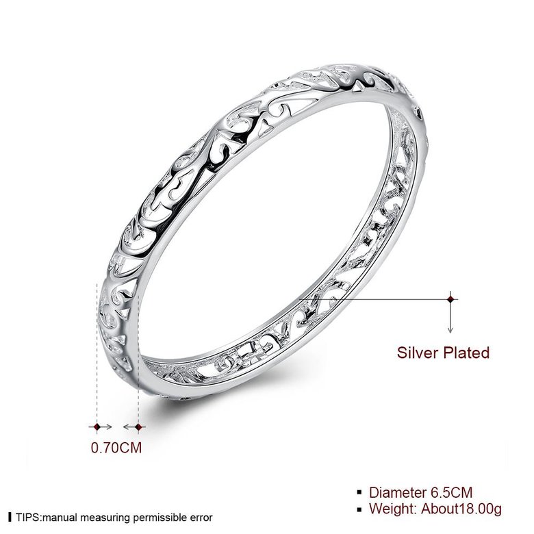 Wholesale Trendy Silver Plant Bangle&Cuff TGSPBL100 1