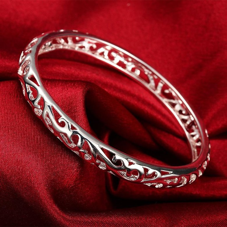 Wholesale Trendy Silver Plant Bangle&Cuff TGSPBL100 3