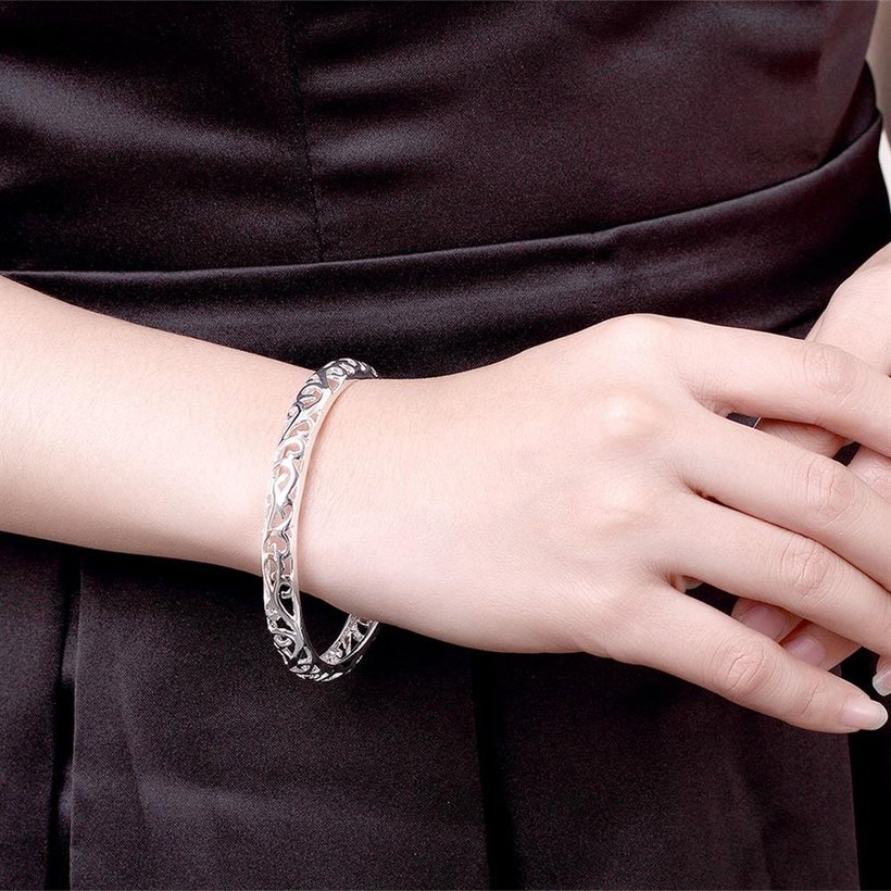 Wholesale Trendy Silver Plant Bangle&Cuff TGSPBL100 5