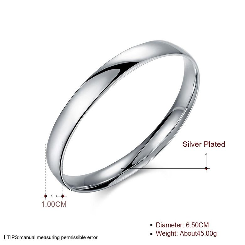 Wholesale Romantic Silver Round Bangle&Cuff TGSPBL107 0