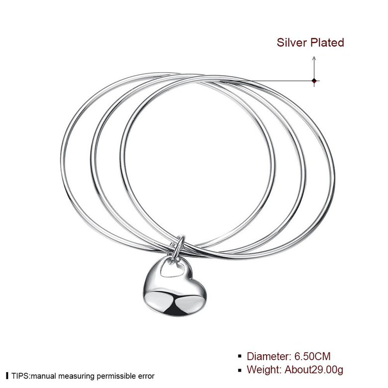 Wholesale Classic Silver Heart Bangle&Cuff TGSPBL109 0