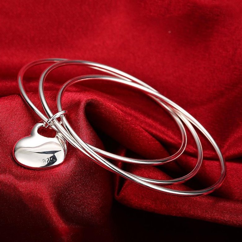 Wholesale Classic Silver Heart Bangle&Cuff TGSPBL109 2