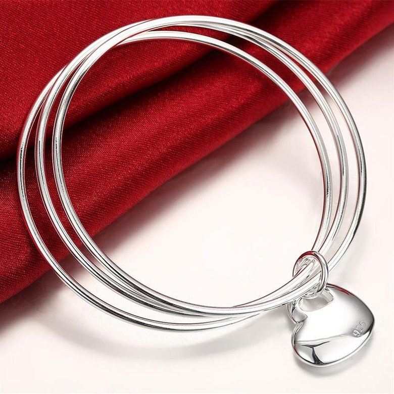 Wholesale Classic Silver Heart Bangle&Cuff TGSPBL109 3