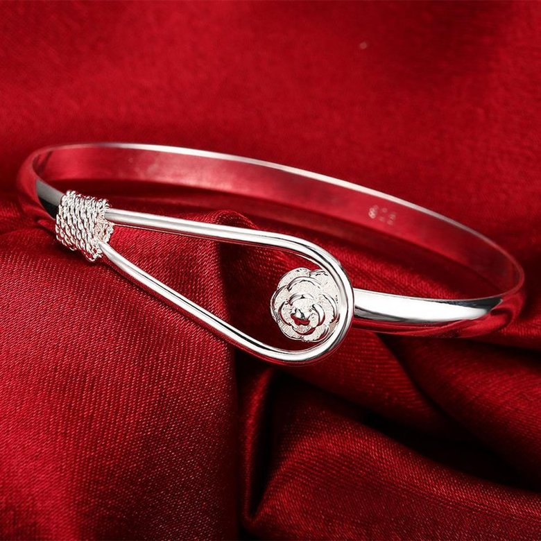 Wholesale Trendy Silver Plant Bangle&Cuff TGSPBL113 3