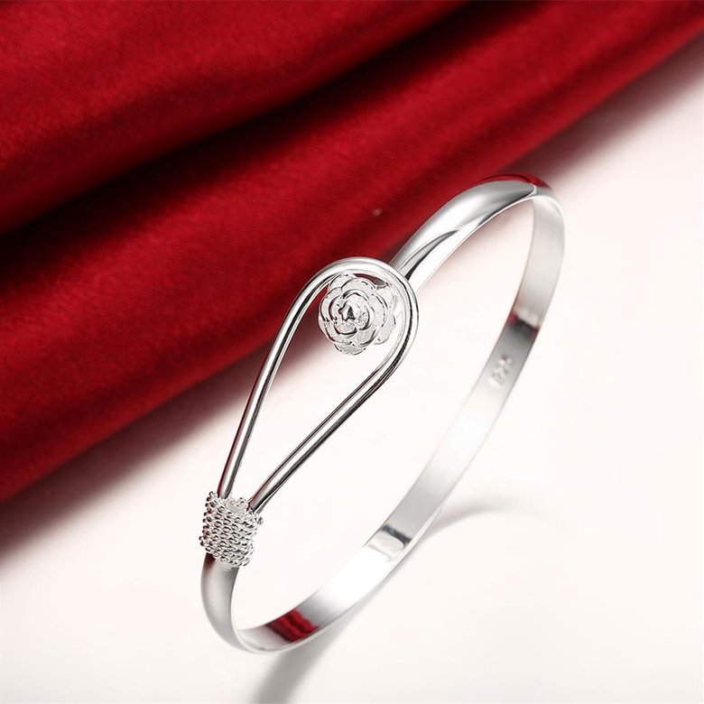 Wholesale Trendy Silver Plant Bangle&Cuff TGSPBL113 4