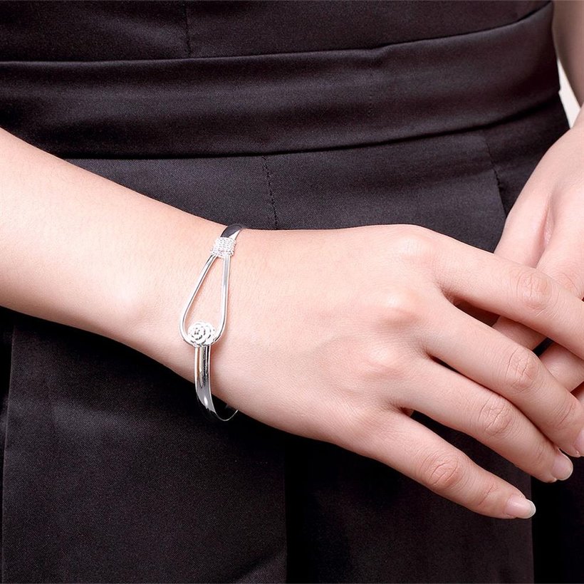 Wholesale Trendy Silver Plant Bangle&Cuff TGSPBL113 5