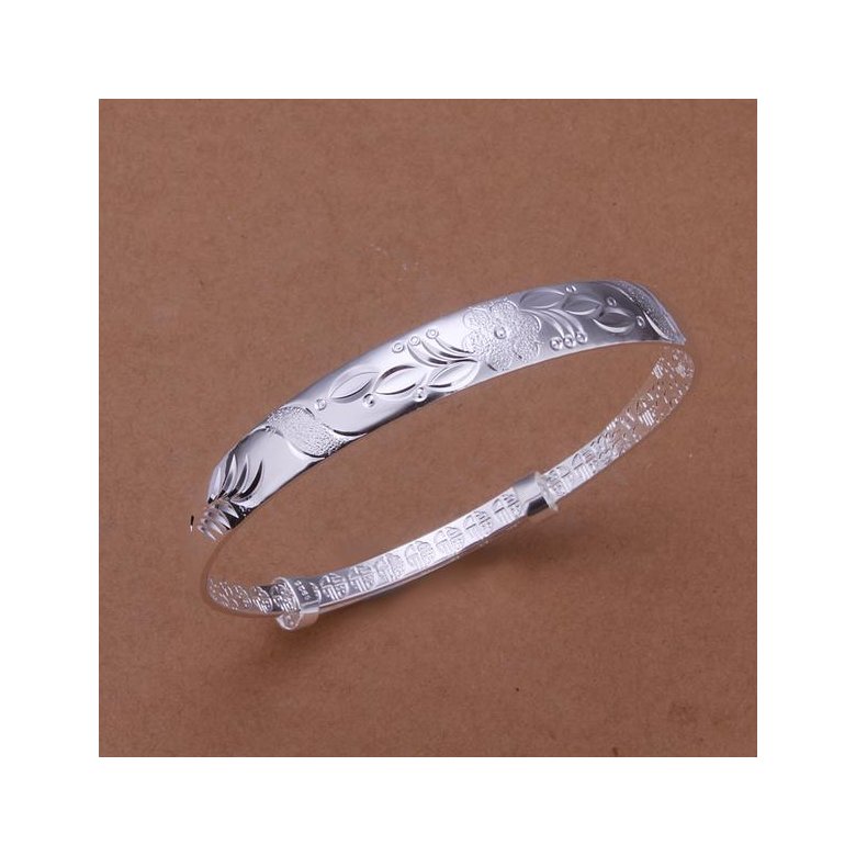 Wholesale Classic Silver Plant Bangle&Cuff TGSPBL120 0