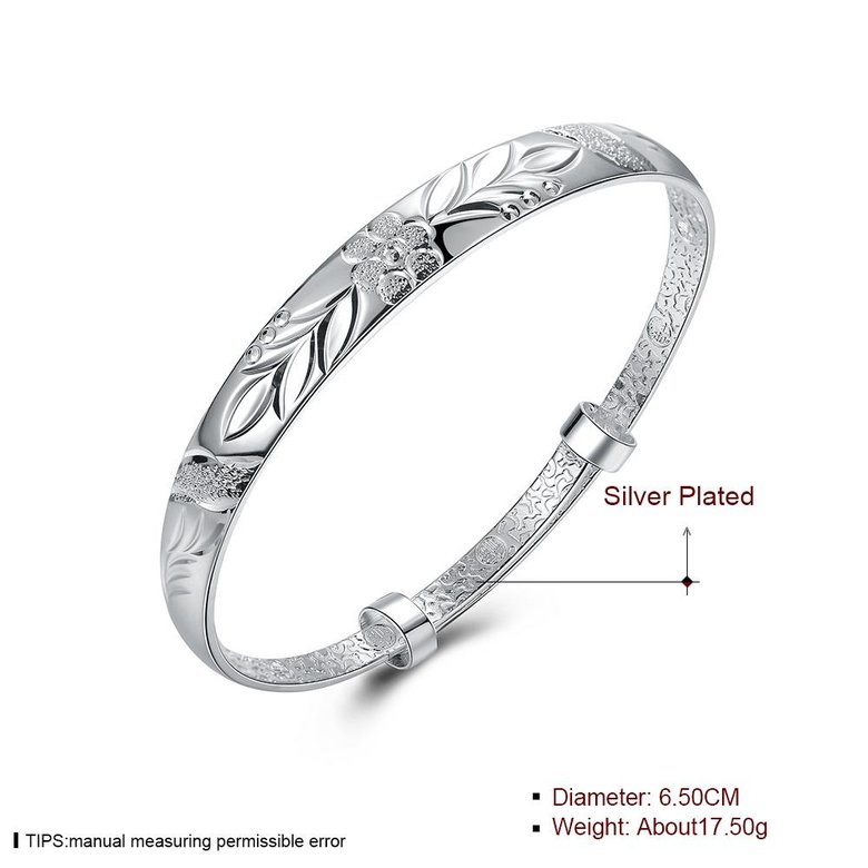 Wholesale Classic Silver Plant Bangle&Cuff TGSPBL120 1