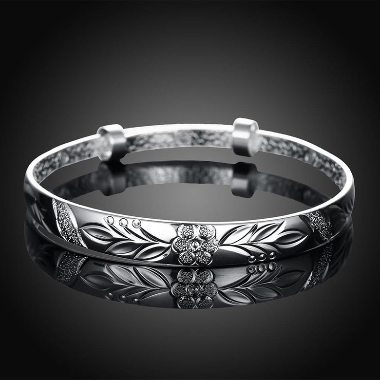 Wholesale Classic Silver Plant Bangle&Cuff TGSPBL120 2