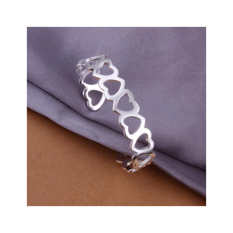 Wholesale Trendy Silver Heart Bangle&Cuff TGSPBL125 2