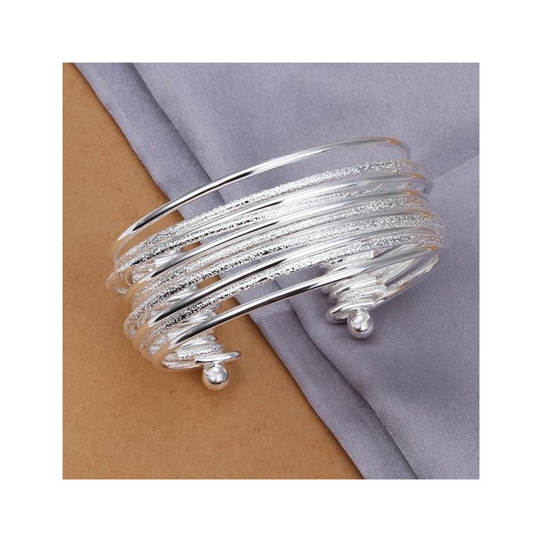 Wholesale Classic Silver Round Bangle&Cuff TGSPBL128 0