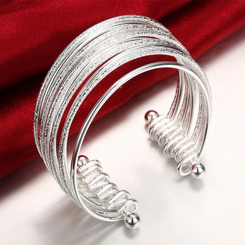 Wholesale Classic Silver Round Bangle&Cuff TGSPBL128 4