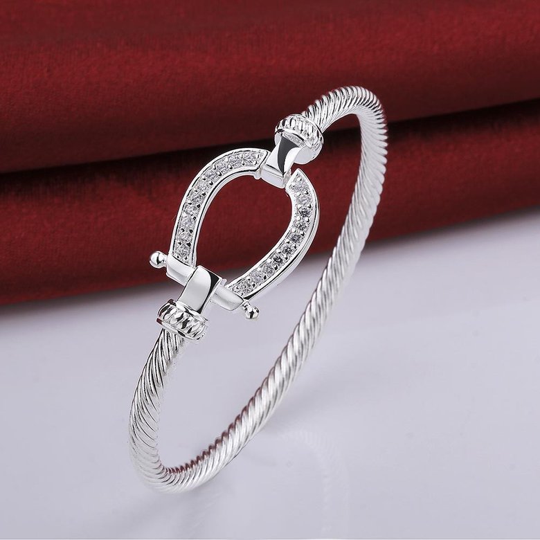 Wholesale Trendy Silver Water Drop CZ Bangle&Cuff TGSPBL141 1