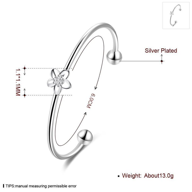 Wholesale Classic Silver Plant Bangle&Cuff TGSPBL150 0