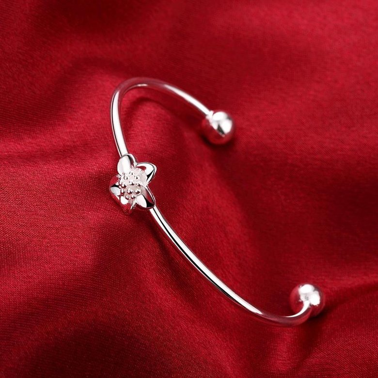 Wholesale Classic Silver Plant Bangle&Cuff TGSPBL150 3