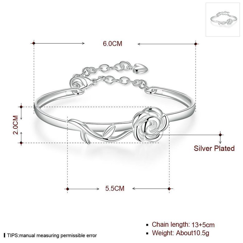 Wholesale Trendy Silver Plant Bangle&Cuff TGSPBL165 0