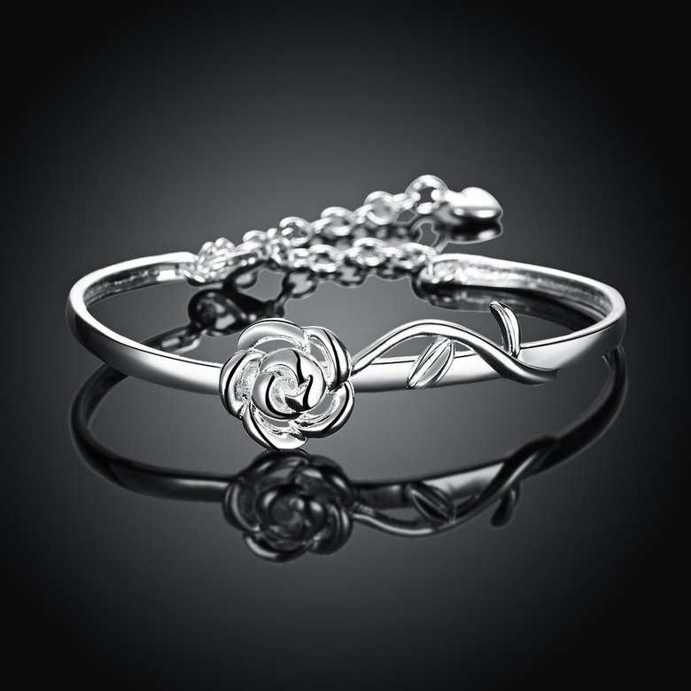 Wholesale Trendy Silver Plant Bangle&Cuff TGSPBL165 1