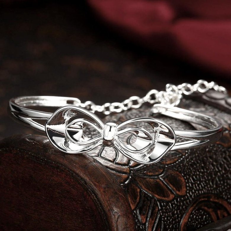 Wholesale Trendy Silver Plant Bangle&Cuff TGSPBL168 3