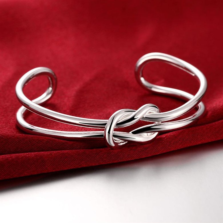 Wholesale Trendy Silver Plant Bangle&Cuff TGSPBL173 3