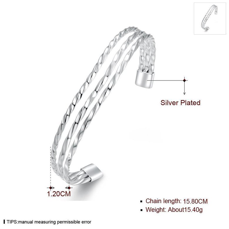 Wholesale Trendy Silver Round Bangle&Cuff TGSPBL011 0