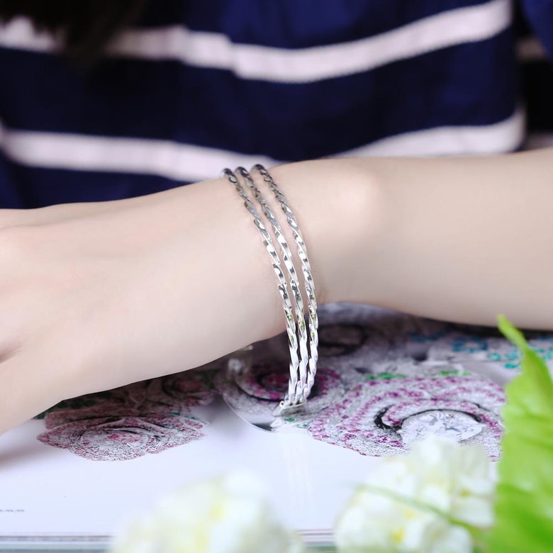 Wholesale Trendy Silver Round Bangle&Cuff TGSPBL011 4