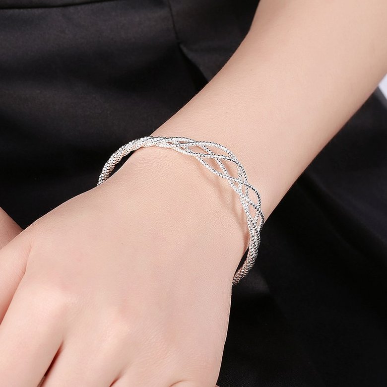 Wholesale Trendy Silver Round Bangle&Cuff TGSPBL041 4