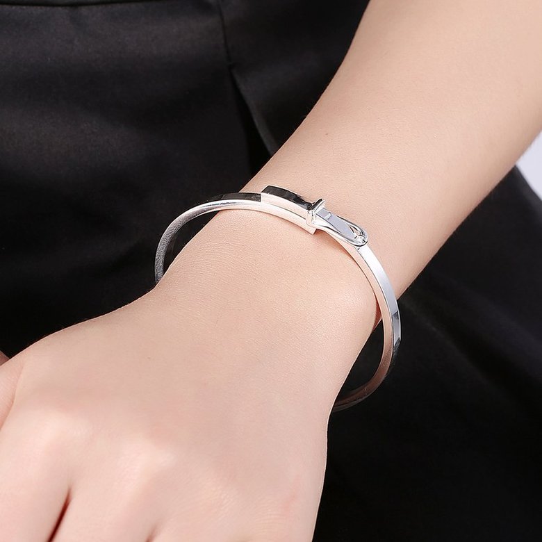 Wholesale Trendy Silver Round Bangle&Cuff TGSPBL044 4