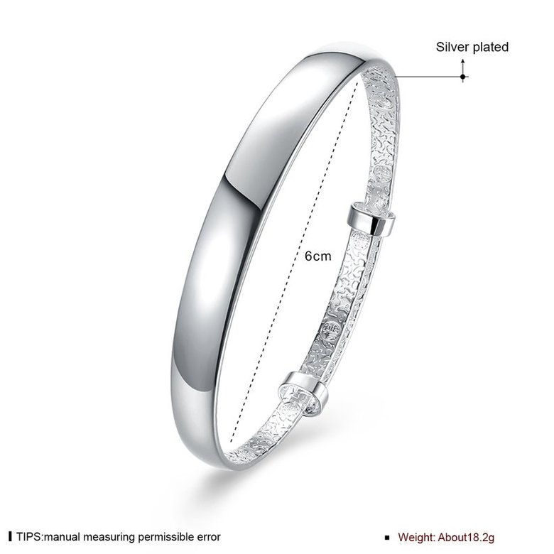 Wholesale Trendy Silver Round White Bangle&Cuff TGSPBL048 0