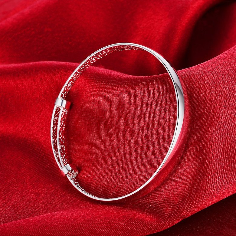 Wholesale Trendy Silver Round White Bangle&Cuff TGSPBL048 2