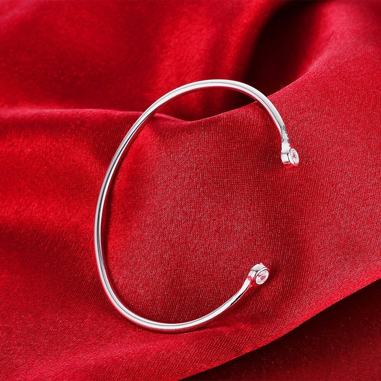 Wholesale Trendy Silver Round White CZ Bangle&Cuff TGSPBL058 2