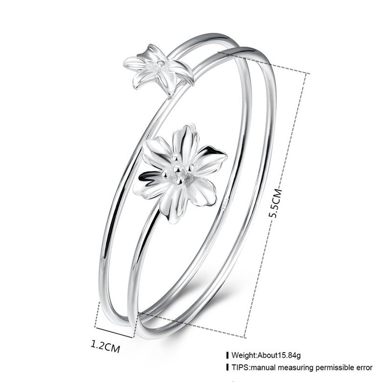 Wholesale Romantic Silver Plant Bangle&Cuff TGSSBL003 3