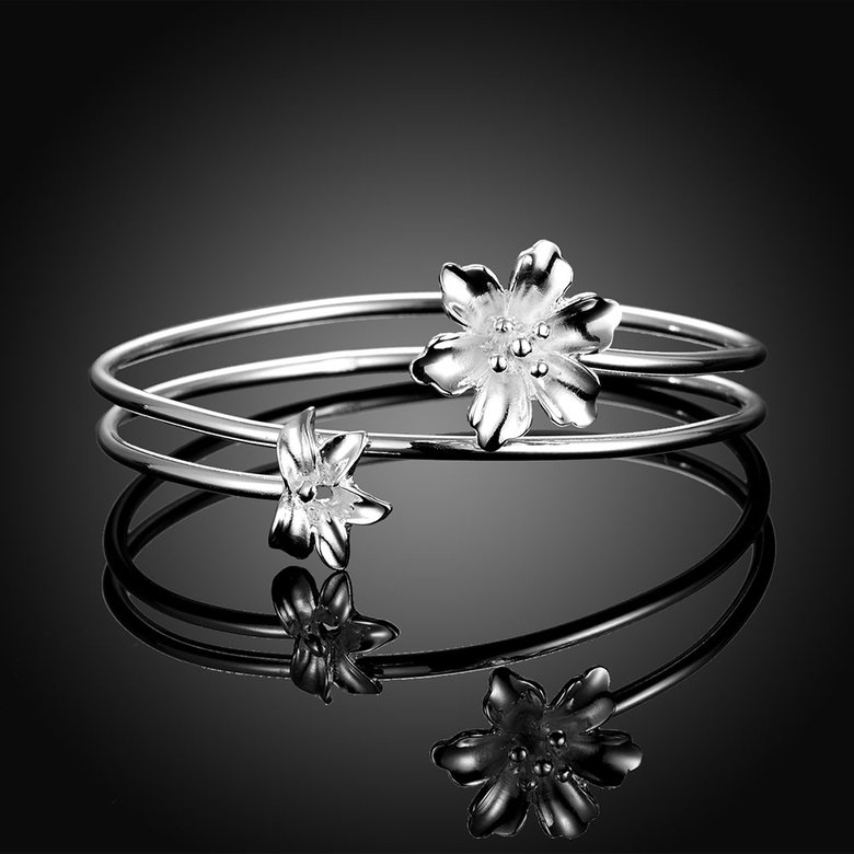 Wholesale Romantic Silver Plant Bangle&Cuff TGSSBL003 4