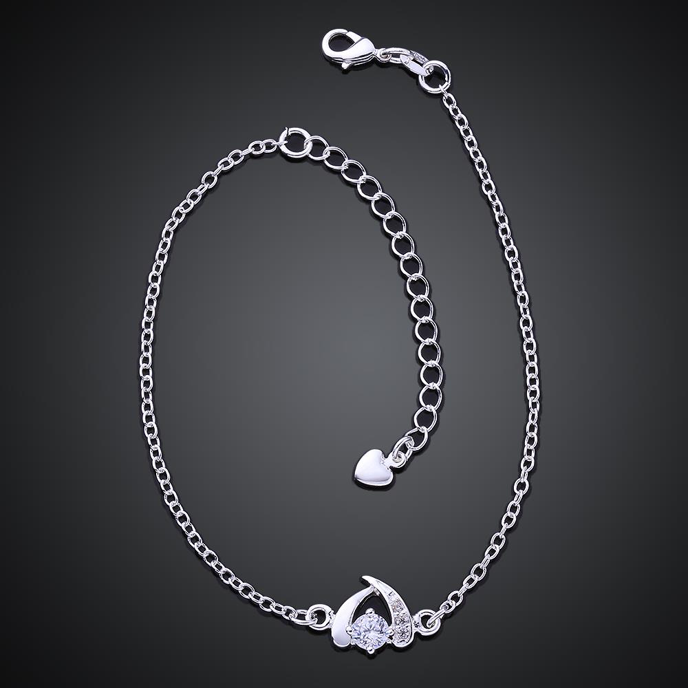Wholesale Romantic Silver Heart CZ Anklets TGAKL029 4