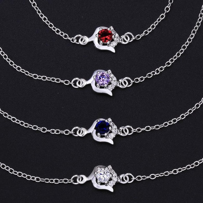 Wholesale Romantic Silver Round CZ Anklets TGAKL032 0