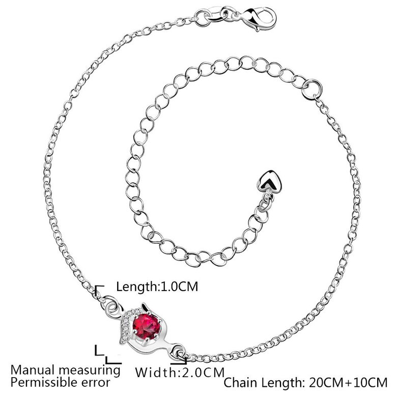 Wholesale Romantic Silver Round CZ Anklets TGAKL032 1