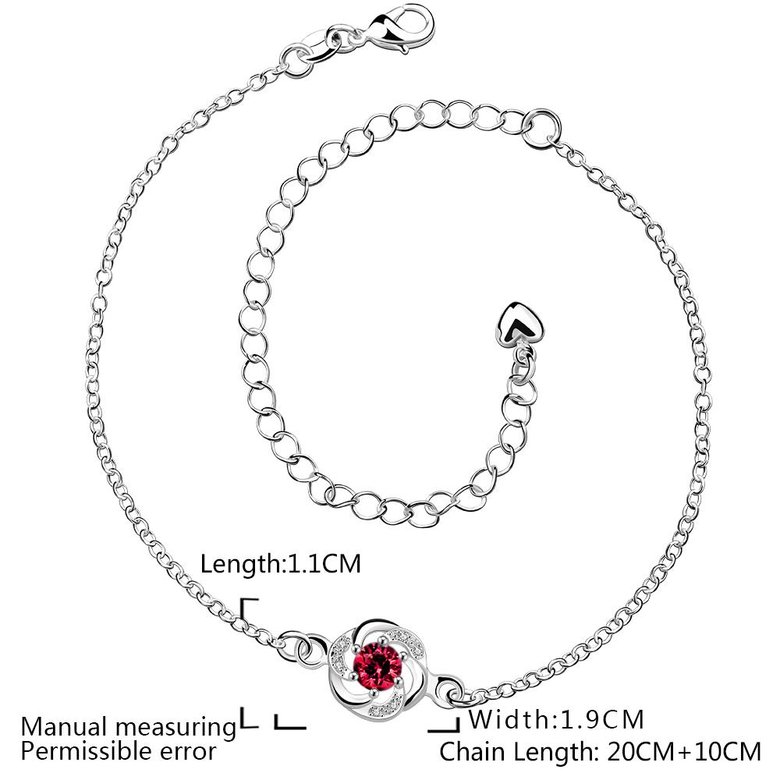 Wholesale Trendy Silver Plant CZ Anklets TGAKL033 0