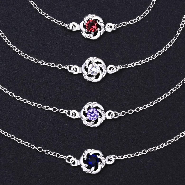 Wholesale Trendy Silver Plant CZ Anklets TGAKL033 1