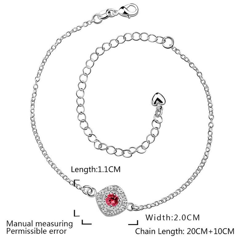 Wholesale Trendy Silver Round CZ Anklets TGAKL035 0