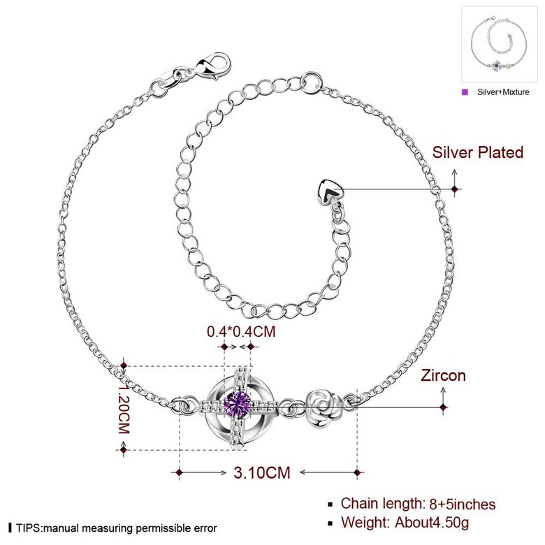 Wholesale Classic Silver Plant Stone Anklets TGAKL062 1