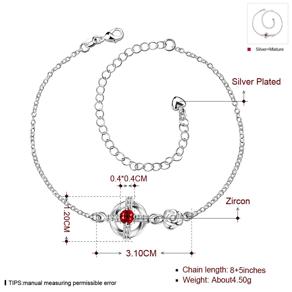 Wholesale Classic Silver Plant Stone Anklets TGAKL062 2