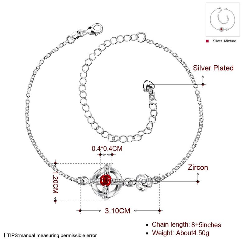 Wholesale Classic Silver Plant Stone Anklets TGAKL062 2